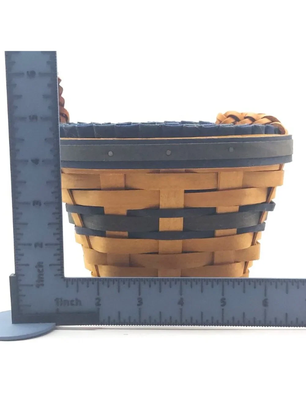 Longaberger 1999 Collectors Club Basket Hand Woven Navy Liner Plastic Protector